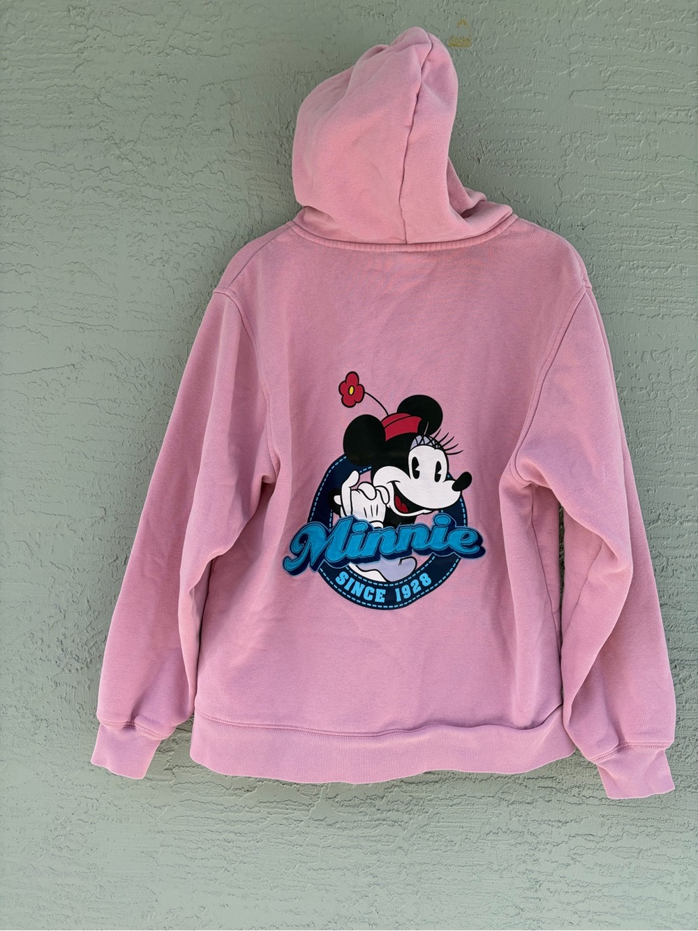 Disney Pink Minnie Mouse Embroidered Zip Hoodie